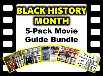 Preview of Black Heritage Month - 5-Pack Bundle - 5 Movie Guides with Extra Activities