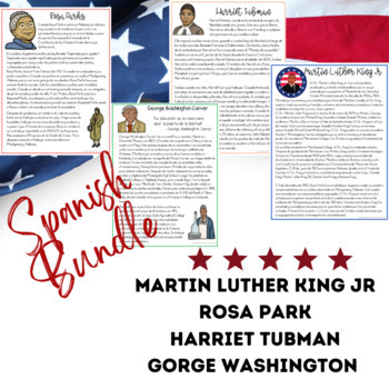 Preview of Black Historic Figures Reading Comprehension Biography and Activities in Spanish