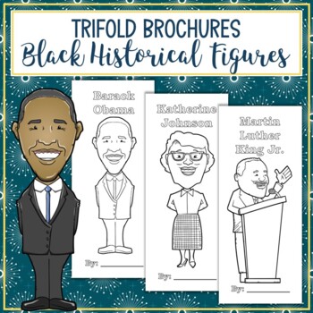Preview of Black History Figures Biography Trifold Brochures Bundle