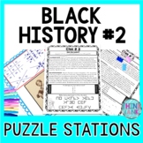 Black History #2 PUZZLE STATIONS: Black History Month | No Prep!
