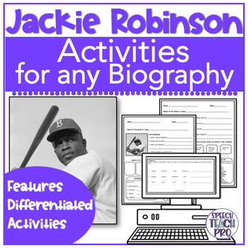 Preview of Black History Activities for Speech Therapy | Jackie Robinson