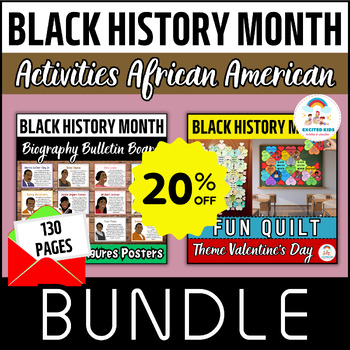 Preview of Black History Month & Valentine's Day Activity BUNDLE - Posters & Fun Quilt PACK