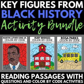 Preview of Black History Unit Activity Bundle - Reading Comprehension Activities Projects