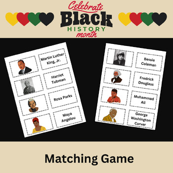 Preview of Black History: African American Leaders Matching Cards