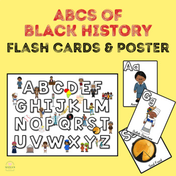 Preview of Black History Alphabet Flashcards and Poster - ABCs of Black History