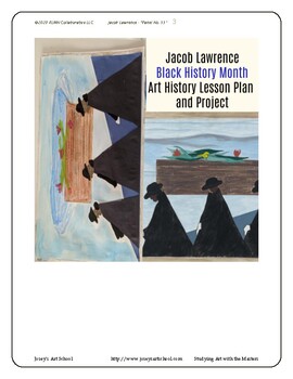Preview of Black History Art Jacob Lawrence No. 55 1-6 Painting Lesson Common Core