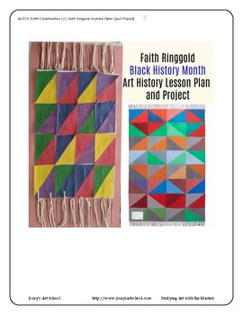 Preview of Black History Art Lesson Faith Ringgold Grade K-6 Painting Lesson Common Core