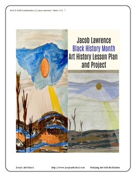 Preview of Black History Art Lesson Jacob Lawrence Grade K-6 Painting Lesson Common Core