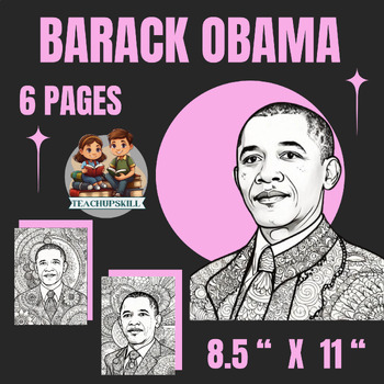 Preview of Black History - Barack Obama Mandala Coloring Pages