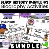 Black History Mini Biographies Activities Bundle #2  Robin