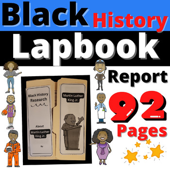 Preview of Black History Biography Lapbook Research Report Activity Writing