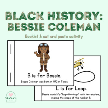 Preview of Black History Booklet for Early Readers: Bessie Coleman Beginning Sounds Book