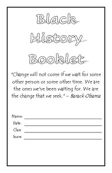 Preview of Black History Booklet for Middle Grades