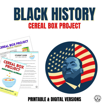 Preview of Black History Cereal Box Project: Printable & Digital Resource Over 50 pages