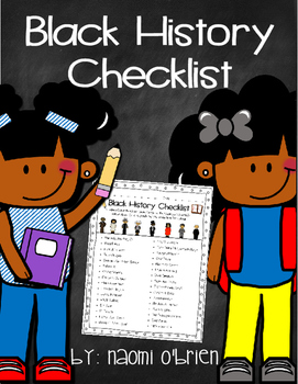 Preview of Black History Checklist