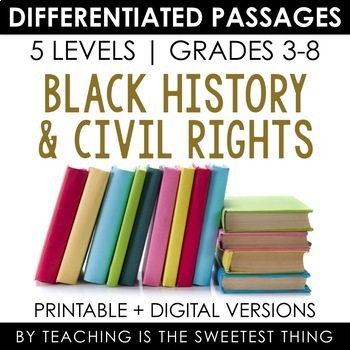 Preview of Black History Civil Rights Differentiated Passages Bundle