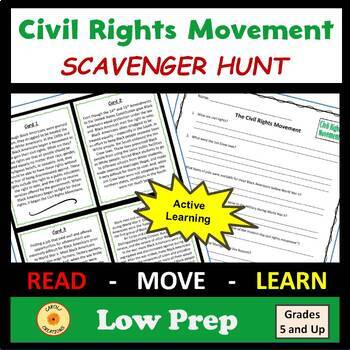 Preview of Black History Civil Rights Movement Scavenger Hunt with Easel Option