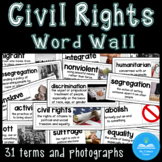 Black History - Civil Rights Word Wall - 31 Vocabulary Car