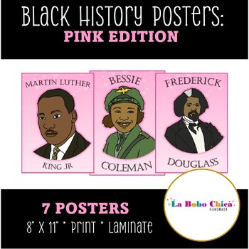 Preview of Black History Classroom Posters: Pink Edition