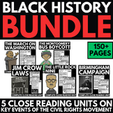 Black History Close Reading Activities Bundle - Civil Rights Movement