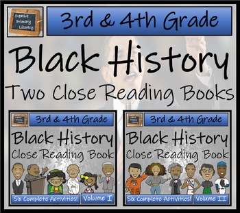 Preview of Black History Close Reading Comprehension Books 1 & 2 | 3rd Grade & 4th Grade