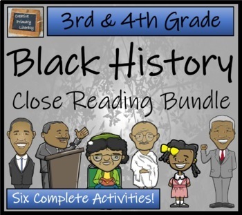 Preview of Black History Close Reading Comprehension Bundle | 3rd Grade & 4th Grade