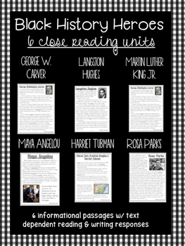 Preview of Black History Close Reading & Writing Theme Unit