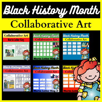 Preview of Black History Collaborative Coloring Poster Art Activities Bulletin Board Bundle