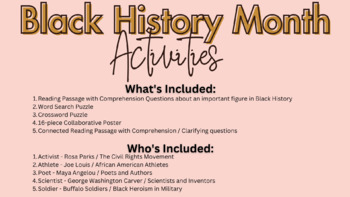 Preview of Black History Collaborative Reading and Poster