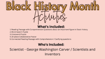 Preview of Black History Collaborative Reading and Poster - George Washington Carver