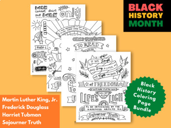 Preview of Black History Coloring Page Bundle