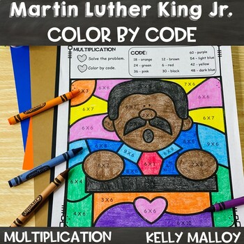 Preview of Black History Month Coloring Pages Sheets MLK Jr. Color by Number Activities