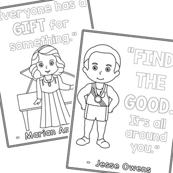 Jackie Robinson Inspirational Quote Coloring Page Bundle | Black History  Month