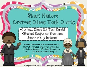 Preview of Black History Context Clues Task Cards