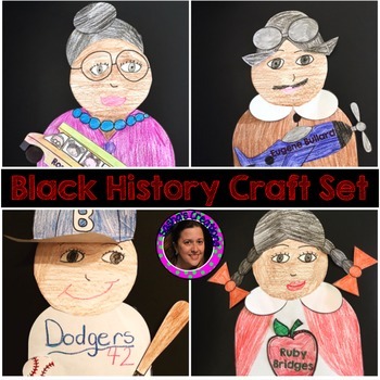 Preview of Black History Crafts for Rosa Parks,Jackie Robinson,Ruby Bridges,&Eugene Bullard