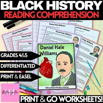 Preview of Black History - Daniel Hale Williams Reading Comprehension Worksheets