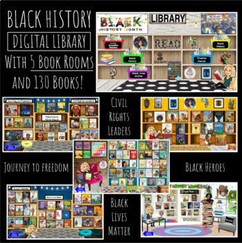 Preview of Black History - Digital Library (5 virtual book rooms) 130 books!