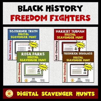 Preview of Black History Digital Scavenger Hunts BUNDLE Douglass Tubman Truth and Parks
