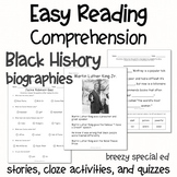 Black History - Easy Reading Comprehension for Special Education