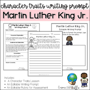 Preview of Black History: Editable Opinion Writing Prompt for Martin Luther King Jr.