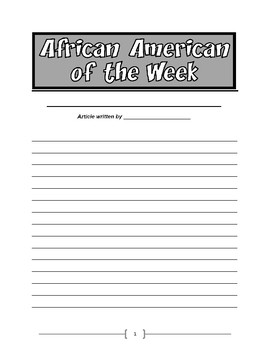 Preview of Black History/Famous African American Project Essay Final Draft Paper