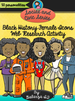 Preview of Black History Female Icons Web Research Activity