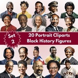 Black History Figures - 20 Portrait Cliparts for Black His