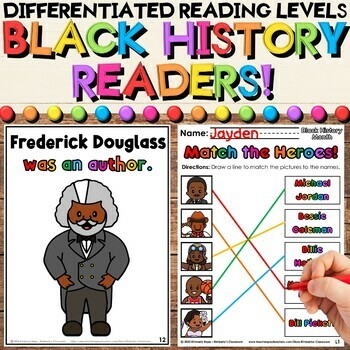 Preview of Black History Figures Early Readers, Reading Comprehension & Coloring Activities