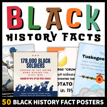 Preview of Black History Fun Fact Posters Black History Month Bulletin Board Decor