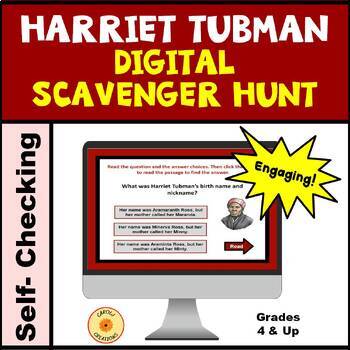 Preview of Black History Harriet Tubman Digital Scavenger Hunt