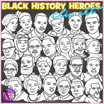 Black History Heroes Realistic Clip Art by Teachers Resource Force