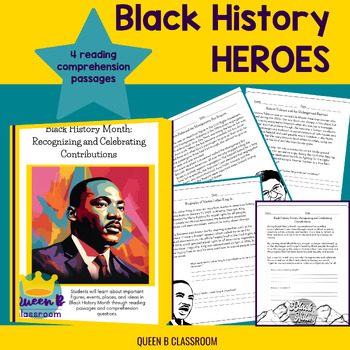 Preview of Black History Heroes Reading Comprehension Passages and Questions