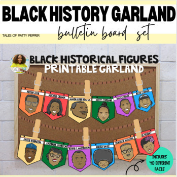 Preview of Black History: Historical Figures Garland Bulletin Board Set