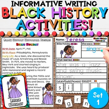 Preview of Black History Worksheets - Teaching Materials & Informative Writing Activities 1